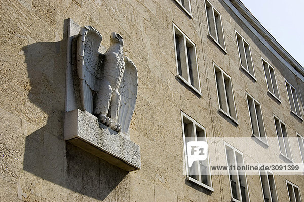 Nazi eagle figur  at the main building of airport Tempelhof  Berlin  Germany