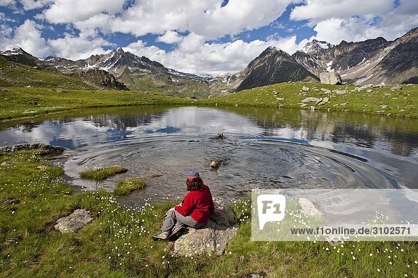 Seetaucher Hintergrund Italien Lombardei