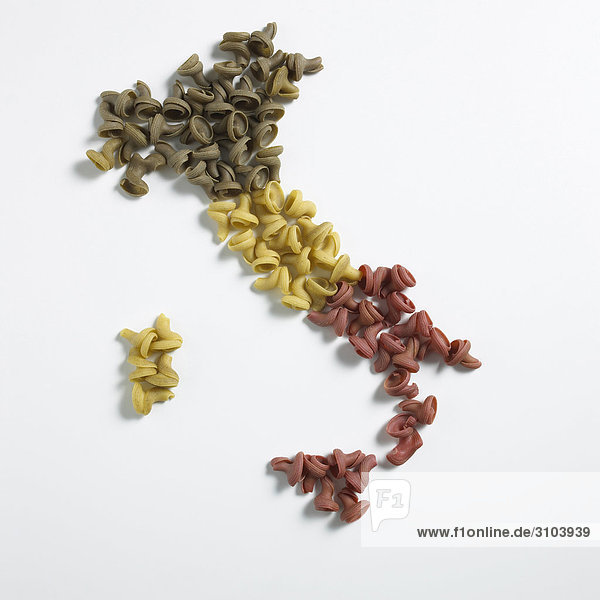 Landkarte Karte Composite Pasta Nudel Italien