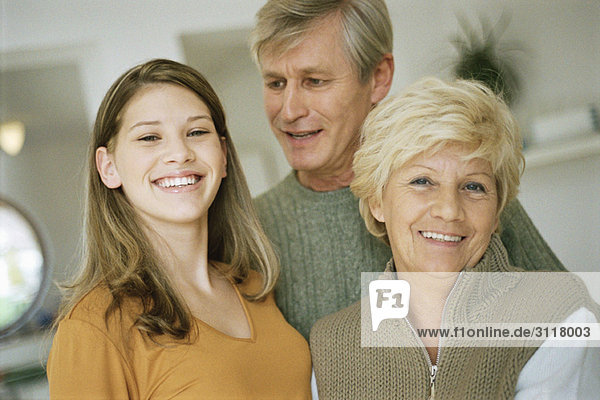 Teenage girl with grandparents