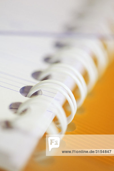 Spiral notebook  extreme close-up
