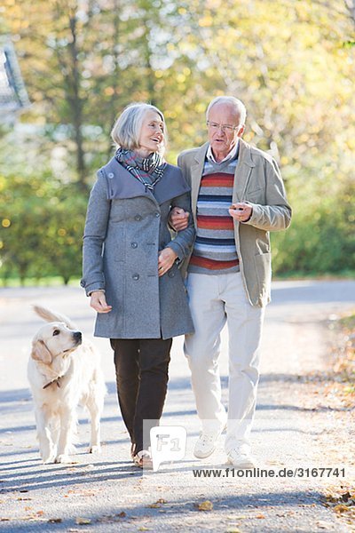 Senior couple taking a walk  Sweden.