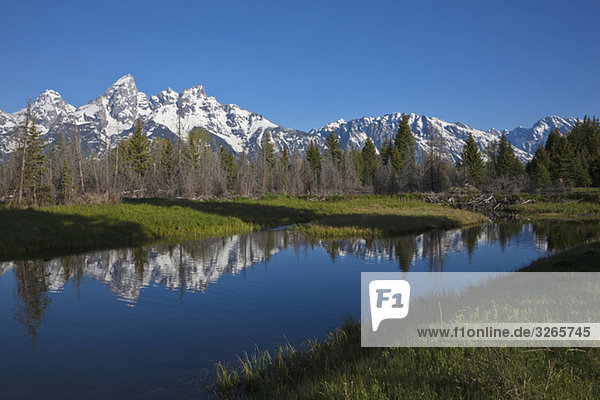 USA Wyoming Snake River im Hintergrund Teton Berge
