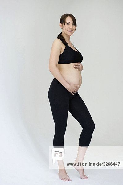 Pregnant woman  smiling  portrait