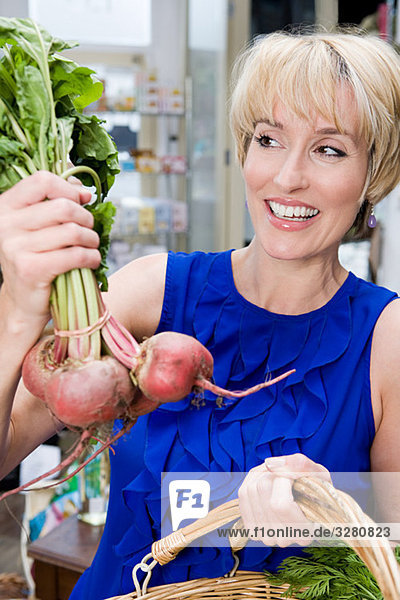 Woman with beetroot