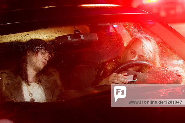 Two young women in a car accident