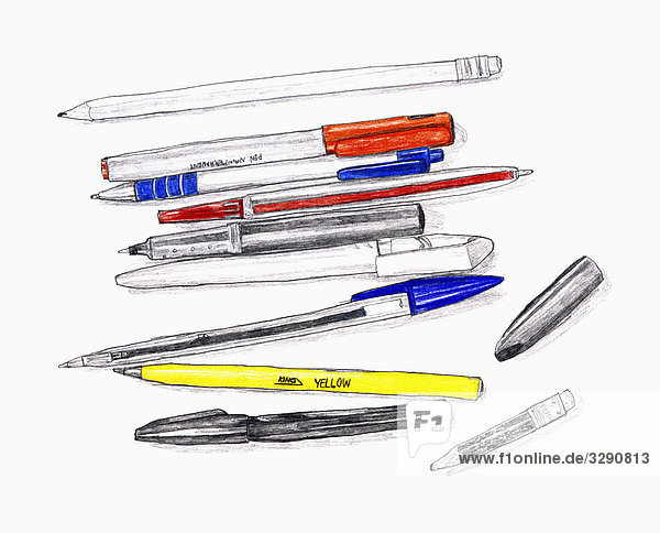 Kugelschreiber und Bleistifte
