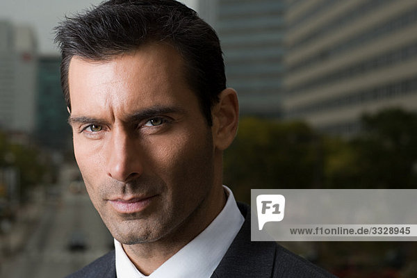 Head shot of a suited businessman