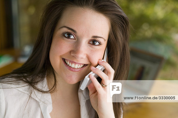 Woman using cell phone  Bradford  Ontario