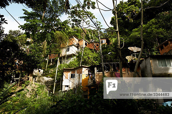Shanty town outside Rio  Brazil.