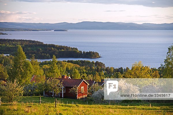 View of Siljan  a lake in Dalarna  Sweden.