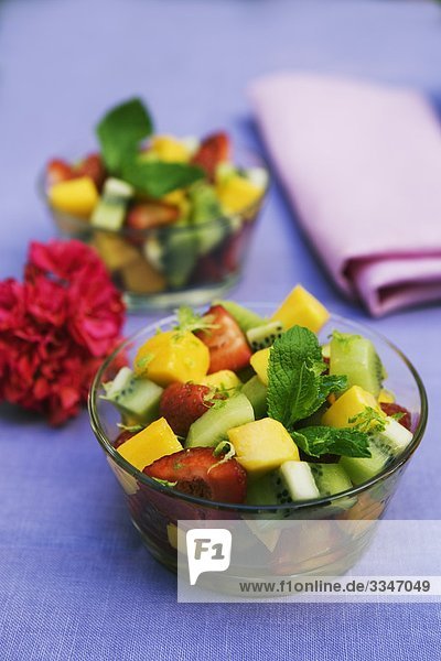 Obstsalat Nahaufnahme Schweden.