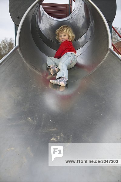 Girl in a slide  Sweden.