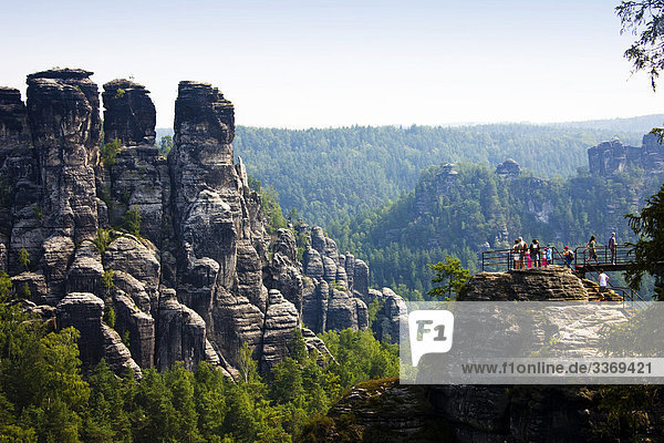 Deutschland  Bastion  Belvedere  Sächsische Schweiz  Brücken  Felsen  Felsen  Reisen  Tourismus  Ferien  Urlaub