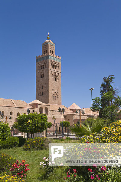 Koutoubia Moschee und Minaret  Marrakesch  Marokko