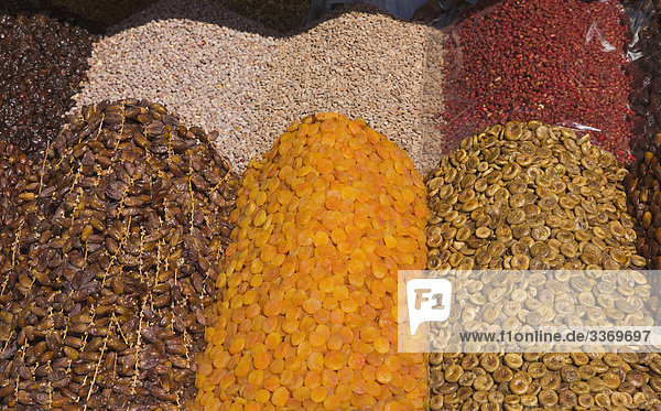 Getrockneten Früchten und Nüssen für Verkauf  Marrakesch  Marokko