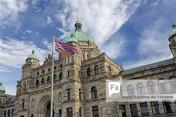 Victoria British Columbia British Columbia Kanada Vancouver Island B C British Columbia Parlamentsgebaude British Columbia Flagge Flagge