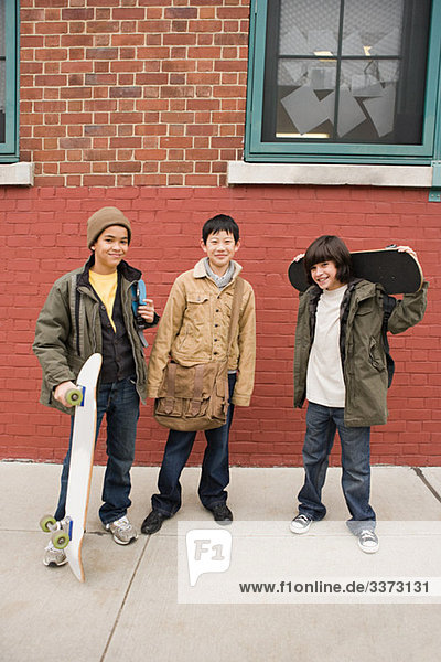 Boys with skateboards