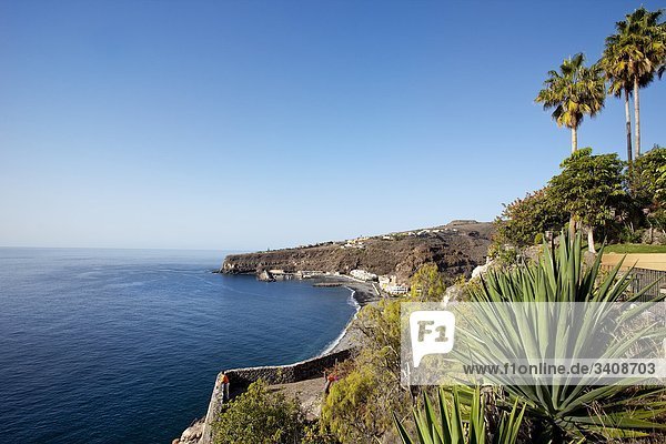 Küstenlinie in Playa Santiago  La Gomera  Spanien  Erhöhte Ansicht