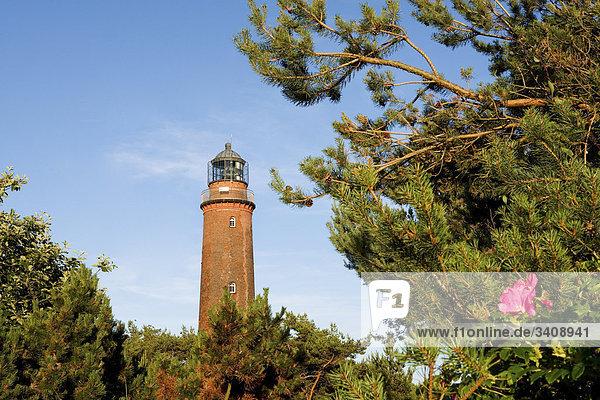 Blick auf den Roten Leuchturm  Darßer Ort  Darß  Deutschland  Flachwinkelansicht
