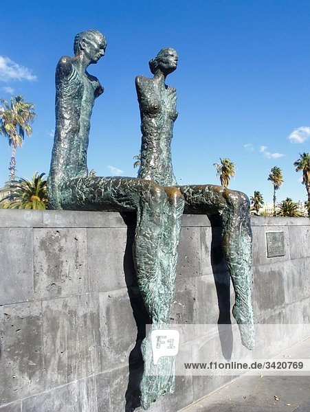 Sculptures in Port Vell at Barcelona  Spain