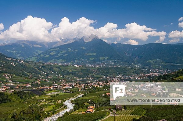 Italien  Südtirol  Blick über Meran  erhöhte Ansicht
