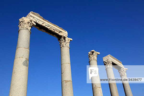 Roman columns of agora in izmir turkey