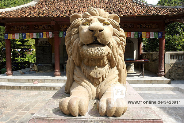 Sculpture of a lion in a temple  Perfume Pagoda (Chua Huong)  Vietnam