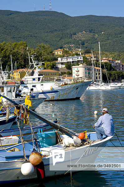 Boats in harbour  Ortobello  Tuscany  Italy  Europe