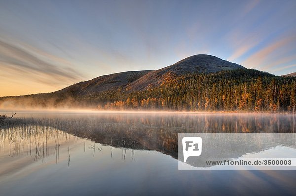 Lapland Finland Pallas Yllastunturi National Park Kesanki Lake in autumn