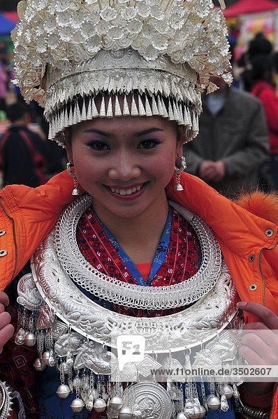 Asien  China  Guizhou-Provinz  Guyang Bereich  Gulong Dorf  Lusheng Festival  Miao Minderheit