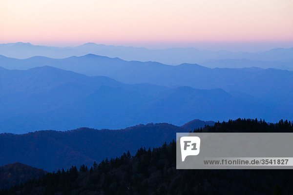 Nordamerika  USA  North Carolina  Blick auf Nebel abgedeckt Great Smokey Mountains-Nationalpark