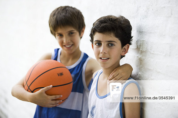 Young basketball players  portrait