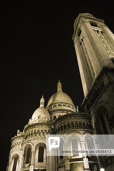 Frankreich  Paris  Montmartre  Sacre Coeur bei Nacht