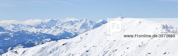 View from the Tennengebirge to the Hohen Tauern Austria