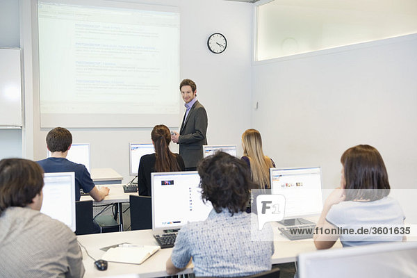 Business executives in a training class