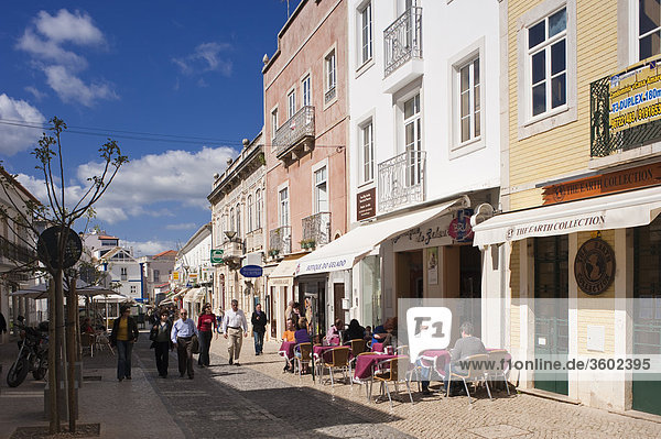 Fussgangerzone In Der Altstadt Lagos Algarve Portugal