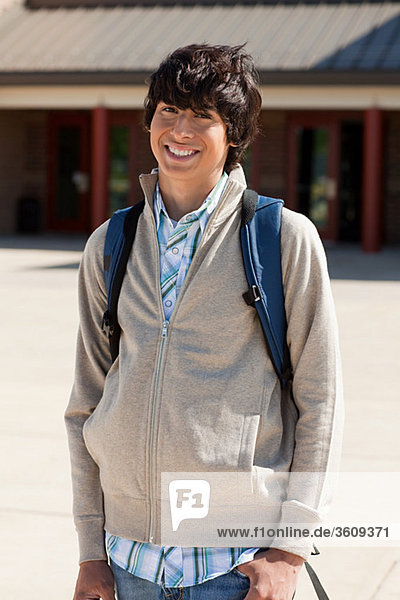 Portrait of male high school student