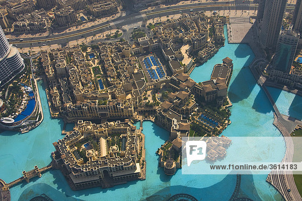 Dubai United Arab Emirates Middle East UAE blocks of flats high-rise buildings from above water washbasins travel place of interest landmark