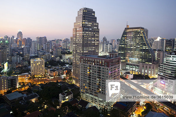 Thailand  Bangkok  Silom Bereich Skyline