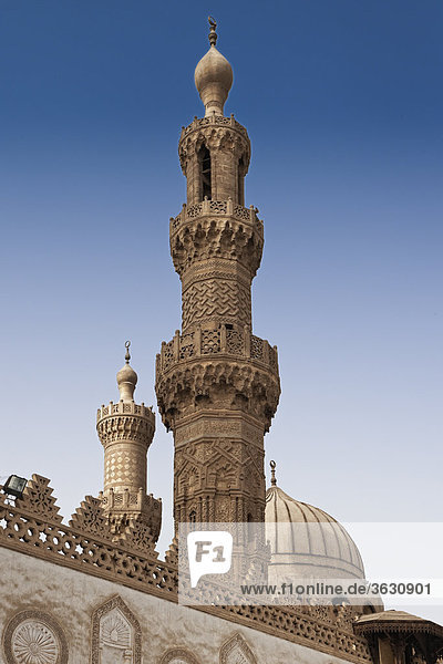 Minarett der Al-Azhar-Moschee  Kairo  Ägypten