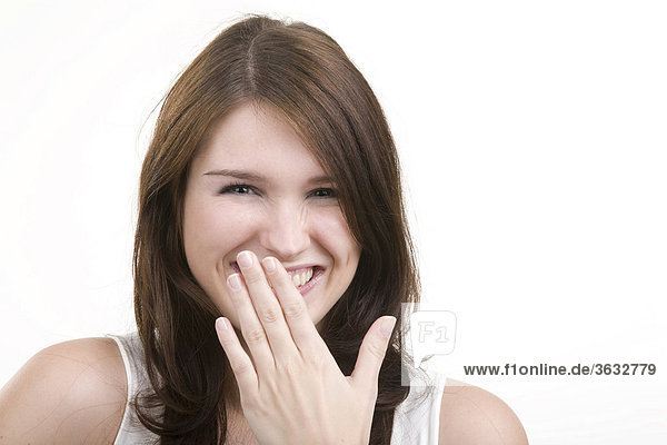 Giggling young woman