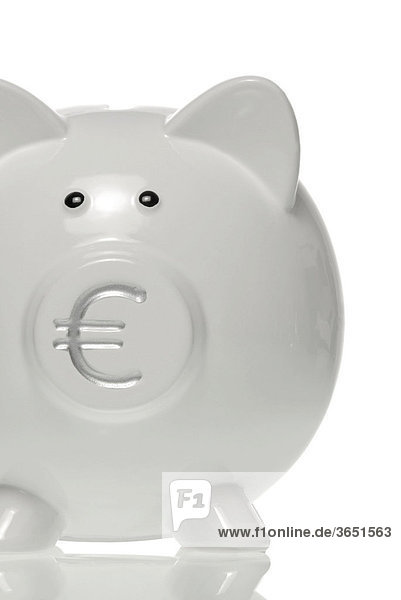 Sparschwein mit Eurozeichen auf der Nase
