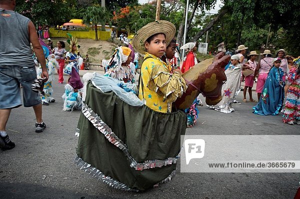 Children parade of the Santiago carnival Santiago de Cuba. Cuba.