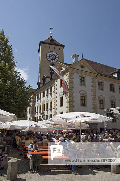 Regensburg Oberpfalz Bayern Deutschland Bürgerfest in der Altstadt