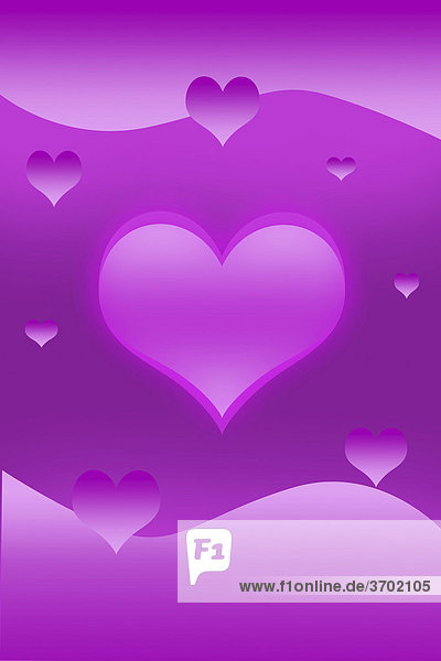 Herzen  Valentinstag  Karte  Illustration