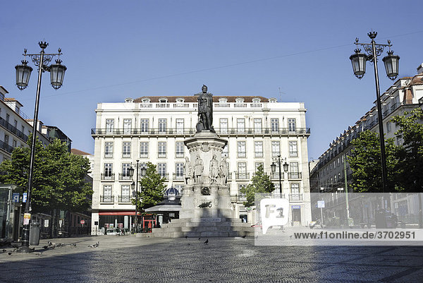 Praca Luis de Camoes square  Chiado  Lisbon  Portugal  Europe
