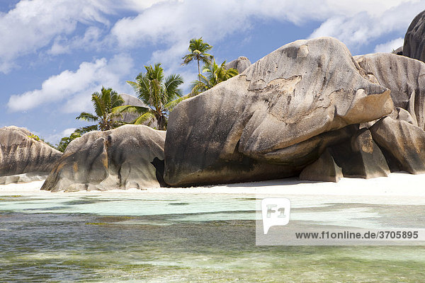 Granitfelsen  Insel La Digue  Seychellen  Afrika  Indischer Ozean