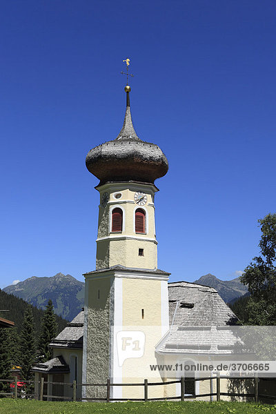 Kirche in Gargellen  Gargellental  Montafon  Vorarlberg  Österreich  Europa
