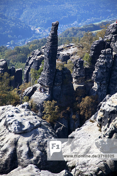 Felsenlandschaft  Sächsische Schweiz  Sachsen  Deutschland  Europa